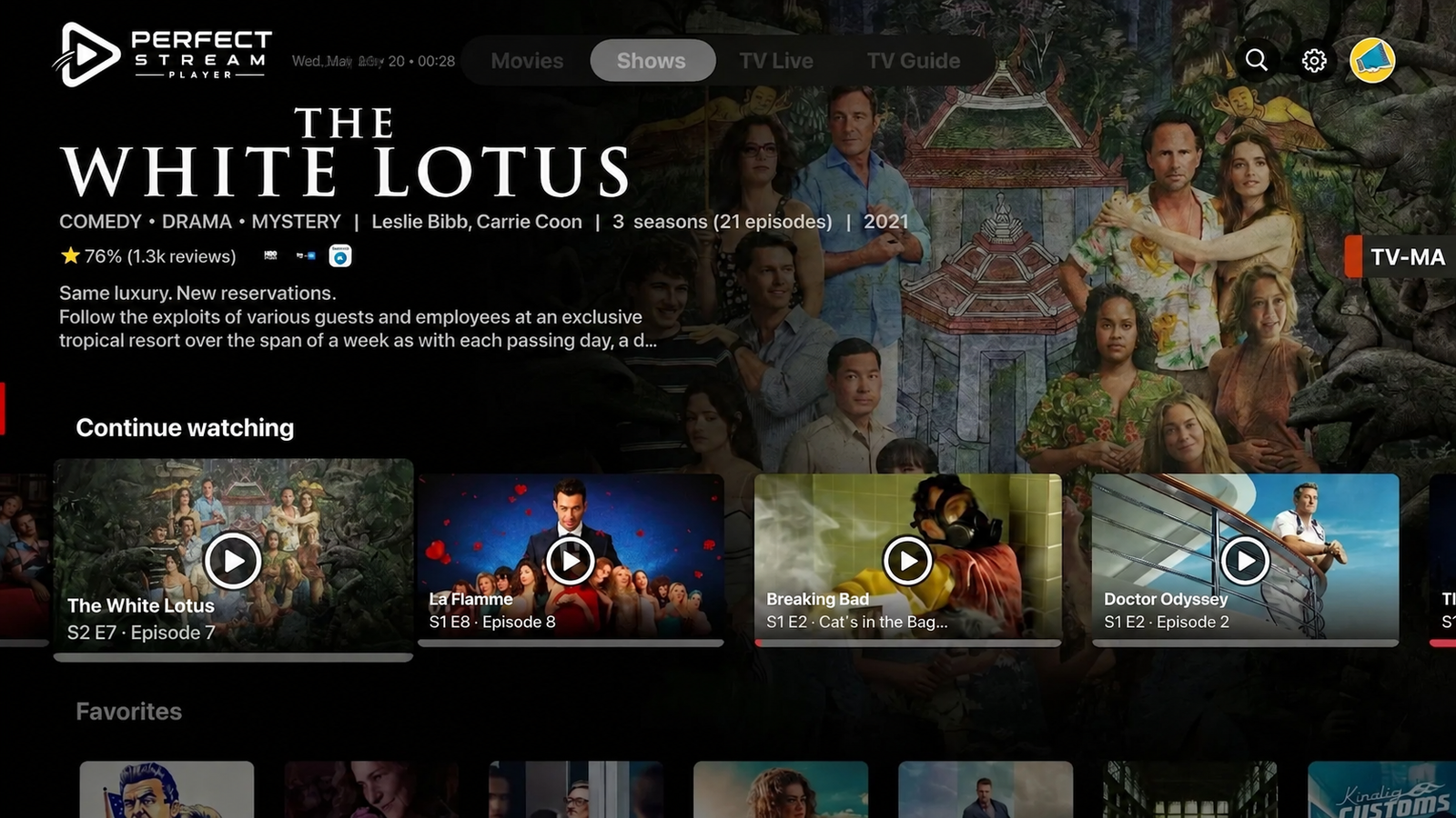 Modern Appforce premium TV interface